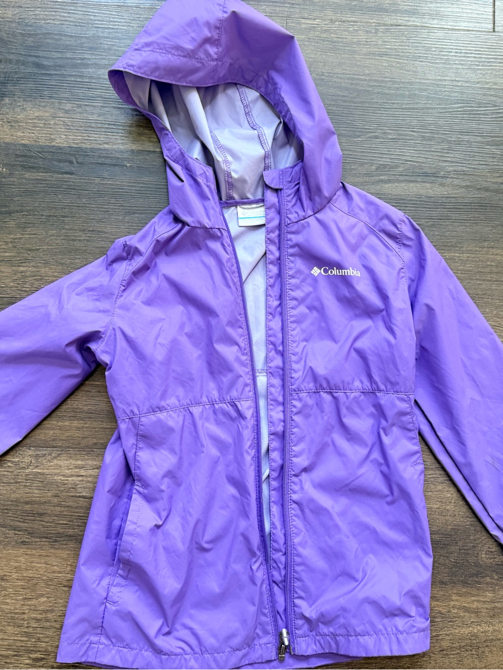 Columbia Girls' Purple Hooded Raincoat